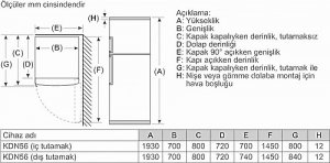 Bosch KDN56VWF0N Çift Kapılı No Frost Buzdolabı